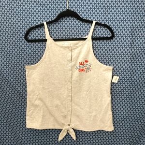 Basic Editions - Grey All American sleepwear buttoned-up tank top. Size- XXL